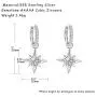 FANCIME Sterling Silver Star Burst Dangle Drop Small Hoop Earrings CZ Cubic Zirconia Simulated Diamond Delicate North Star Earrings Jewelry Gift for Women Teen Girls Mom, Height 1 INCH FANCIME Sterling Silver Star Burst Dangle Drop Small Hoop Earrings CZ Cubic Zirconia Simulated Diamond Delicate North Star Earrings Jewelry Gift for Women Teen Girls Mom, Height 1 INCH