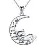 JZMSJF 925 Sterling Silver Crescent Moon Necklace Engraved I Love You to The Moon and Back Puppy Dog Cat Paw Cat Pendant Gift for Wife Girlfriend JZMSJF 925 Sterling Silver Crescent Moon Necklace Engraved I Love You to The Moon and Back Puppy Dog Cat Paw Cat Pendant Gift for Wife Girlfriend
