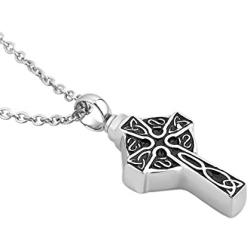 Cool Jewelry Stainless Steel Religion Cross Cemation Memorial Urn Pendant for Ashes Keepsake Jewelry