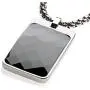 GESTALT COUTURE Most Unique Tungsten Tag Necklace. 4mm Wide Surgical Steel Chain. Black Faceted High-Tech Ceramic. GESTALT COUTURE Most Unique Tungsten Tag Necklace. 4mm Wide Surgical Steel Chain. Black Faceted High-Tech Ceramic.
