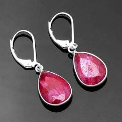 Silver Palace 925 Sterling Silver Natural Gemstone Teardrop Earrings For Women & Girls