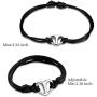 Black Rope Cremation Bracelet with Shiny Heart Urn Ashes Jewelry Adjustable Expandable Bangle