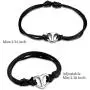 Black Rope Cremation Bracelet with Shiny Heart Urn Ashes Jewelry Adjustable Expandable Bangle Black Rope Cremation Bracelet with Shiny Heart Urn Ashes Jewelry Adjustable Expandable Bangle