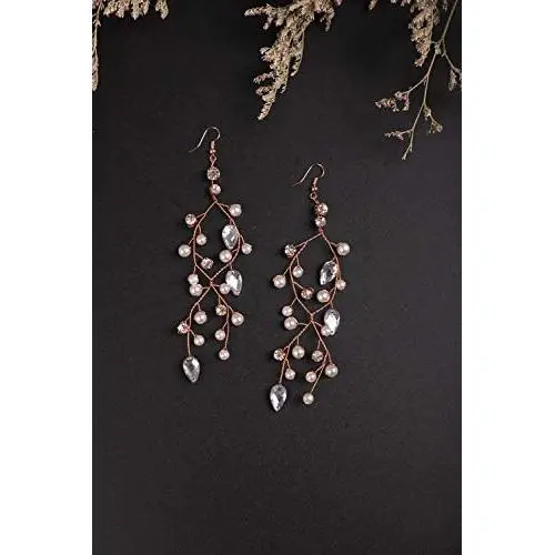 BERYUAN Bridal Rhinestone Dangle Earring Set for Women Chic Pearl Drop Earrings Silver Crystal Earrings Set for Teen E Girls Gift for Her Jewelry Set BERYUAN Bridal Rhinestone Dangle Earring Set for Women Chic Pearl Drop Earrings Silver Crystal Earrings Set for Teen E Girls Gift for Her Jewelry Set