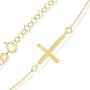 GELIN 14k Solid Gold Cross Chain Adjustable Bracelet for Women