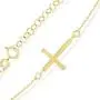 GELIN 14k Solid Gold Cross Chain Adjustable Bracelet for Women GELIN 14k Solid Gold Cross Chain Adjustable Bracelet for Women