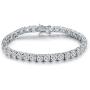 GEMSME 18K White Gold Plated Graduated Round Cubic Zirconia Tennis Necklace/Bracelet/Earrings Sets Pack of 3