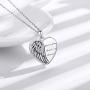 CHENGHONG Angel Wings Locket Necklace 925 Sterling Silver Customized Necklace Guardian Heart Shaped Locket Memorial Necklace That Hold Pictures Memory Jewelry Gifts for Women Girls