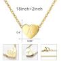 Lanqueen Gold Initial Necklace for Flower Girls Tiny Heart Pendant Necklaces Bridal Wedding Party Gift Bridesmaid Proposal Jewelry for Women Girls