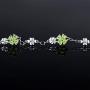 JIANGXIN 925 Sterling Silver Birthstone Chain Link Bracelet for Women Girl Lucky Four leaf clover Gemstone Fine Jewelry Good Luck Shamrock Birthday Gift