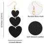 Jagucho Leather Earrings Dangle for Women, Lightweight Heart Earrings Drop for Teen Girls, Gifts for Women