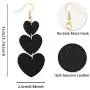 Jagucho Leather Earrings Dangle for Women, Lightweight Heart Earrings Drop for Teen Girls, Gifts for Women