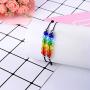 VU100 Gay Pride LGBT Rainbow Bracelets, Love is Love Braided String Relationship Bracelets for Women Girl Couple Lesbian Friends Daughter Jewelry Gifts