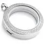 Zysta Silver Round Locket Pendant Necklace 30mm Glossy Stainless Steel Clear Glass Living Memory Floating Charms Stone Storage Zysta Silver Round Locket Pendant Necklace 30mm Glossy Stainless Steel Clear Glass Living Memory Floating Charms Stone Storage