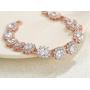 SWEETV Cubic Zirconia Wedding Bridal Bracelet Jewelry for Brides,Bridesmaid, Oval Crystal Tennis Bracelet for Women Prom