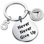 HOLLP Sobriety Keychain Sober 1/2/5 Years Anniversary Keychain Sobriety Jewelry Never Never Give Up Keychain Recovery Symbol Keychain