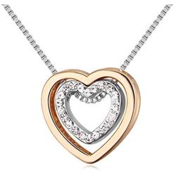 xinjue Forever Love Gold Double Heart Pendant Layered Necklace for Women Jewelry Gifts 16 inches…
