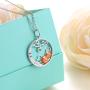 S925 Sterling Silver Pumpkin and Devil Forest or Sunflower Pendant Necklace for Women 18''