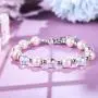 Sllaiss Pink Swarovski Pearl Crystal Charm Bracelet for Women Girls Link Chain Elastic Bracelets with Heart Charm, Crystals from Swarovski, Friendship Bracelets Jewelry Gift for Her Sllaiss Pink Swarovski Pearl Crystal Charm Bracelet for Women Girls Link Chain Elastic Bracelets with Heart Charm, Crystals from Swarovski, Friendship Bracelets Jewelry Gift for Her