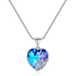 IEFRICH Gifts for Women Girls Jewelry, Cubic Zirconia Crystal Love Heart Pendant Initial Necklace Gifts for Women Girls Mom Birthday Christmas Mothers Day Valentines Present