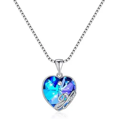 IEFRICH Gifts for Women Girls Jewelry, Cubic Zirconia Crystal Love Heart Pendant Initial Necklace Gifts for Women Girls Mom Birthday Christmas Mothers Day Valentines Present IEFRICH Gifts for Women Girls Jewelry, Cubic Zirconia Crystal Love Heart Pendant Initial Necklace Gifts for Women Girls Mom Birthday Christmas Mothers Day Valentines Present