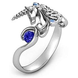 Ronliy Silver Unicorn Cut Ring for Man Woman Jewelry Wedding Engagement Gifts