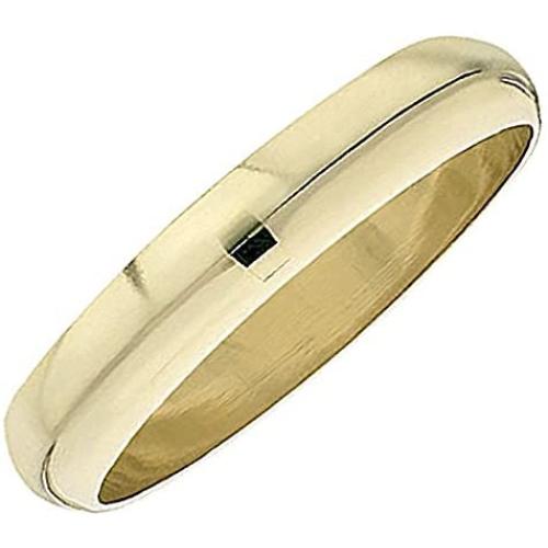 10k Yellow Gold Mens Ladies Unisex Ring Wedding Band 5MM Domed Plain Shiny Polished Traditional Fit (Available in Sizes 5 to 13) size 10