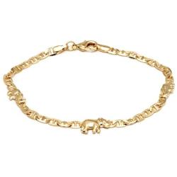 Barzel 18K Gold Plated Flat Marina Elephant Anklet