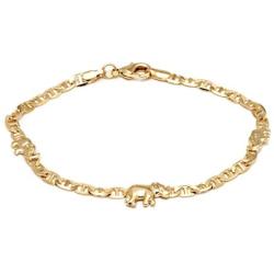 Barzel 18K Gold Plated Flat Marina Elephant Anklet