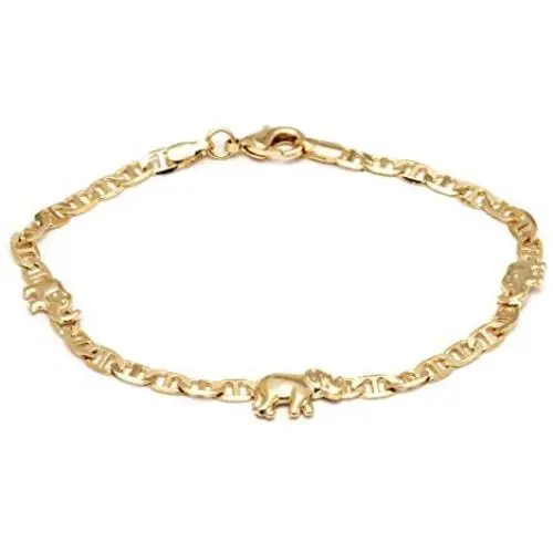 Barzel 18K Gold Plated Flat Marina Elephant Anklet Barzel 18K Gold Plated Flat Marina Elephant Anklet