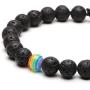 Jovivi Men Women Natural Stone Beaded Bracelet Rainbow LGBT Relationship Couples Bracelets Hematite Tiger Eye Lava Rock Yoga Beads Adjustable Braided Rope