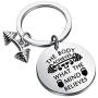 PENQI Fitness Keychain Bodybuilding Jewelry Body Achieves What The Mind Believes Keychain Gym Workout Gift for Fitness Lover Personal Fitness Coach