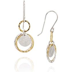 Two Tone Infinity Earrings 925 Sterling Silver & 14k Gold Filled Multi Circles Dangle Earrings