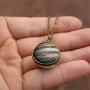 JczR.Y Eight Planets Necklace Pendent Double-Sided Glass Ball Universe Galaxy Solar System Guardian Stars Necklace for Women