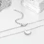 Jovono Fashion Necklace Moon Pendant Jewelry Chain for Women and Girls (Silver)