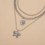YERTTER Vintage Punk Multi layer Butterfly Flower Pendant Necklace Beaded Choker Boho Jewelry Chain for Women and Girls