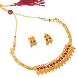 Bodha 22K Traditional Indian Bollywood Designer Gold Coin Necklace Jewelry Set for Girls & Women (SJ_2690)