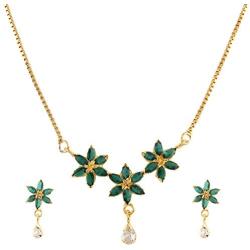 Efulgenz Gold Tone Indian Bollywood Ethnic American Diamond Traditional Pendant Necklace with Chain and Earrings Jewelry for Girls/Women
