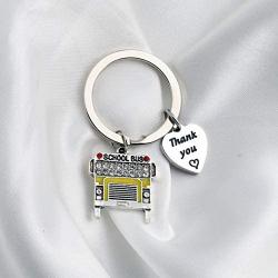 FUSTMW Thank You Gift for School Bus Driver Keychain Appreciation Gift End of The School Year Gift