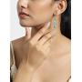 YoTreasure 2'' Raw Blue Topaz Larimar Solid 925 Sterling Silver Dangle Earrings