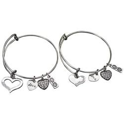 Infinity Collection Godmother, Goddaughter Bangle Bracelet Set- Godmother Gifts- Godmother Jewelry for Godmothers & Goddaughters