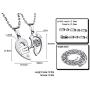 4Piece Stainless Steel Couple Necklace Rhinestone I Love You Heart Puzzle Matching Pendant with Chain His and Hers Couple Necklace for Women Men Girlfriend Boyfriend Couple BBF