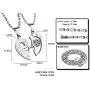 4Piece Stainless Steel Couple Necklace Rhinestone I Love You Heart Puzzle Matching Pendant with Chain His and Hers Couple Necklace for Women Men Girlfriend Boyfriend Couple BBF