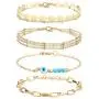 Udalyn 4Pcs Copper plated with 14K gold Chain Bracelets for Women Adjustable Dainty Dainty Tiny Cute Evil Eye Oval Chain Layered Bracelet Women Jewelry Udalyn 4Pcs Copper plated with 14K gold Chain Bracelets for Women Adjustable Dainty Dainty Tiny Cute Evil Eye Oval Chain Layered Bracelet Women Jewelry
