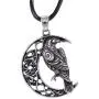 HAQUIL Raven Necklace - Viking Celtic Wiccan Crow Raven Pendant - PU Leather Cord HAQUIL Raven Necklace - Viking Celtic Wiccan Crow Raven Pendant - PU Leather Cord