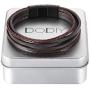 Back in Black Leather Bracelet for Men Brushed Stainless Steel Magnetic Clasp Double Layer Black Braided - incl. Extension and metal box- once as a gift!