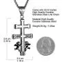 HZMAN Religious Stainless Steel Cruz De Caravaca Double Cross with Angels Pendant Necklace HZMAN Religious Stainless Steel Cruz De Caravaca Double Cross with Angels Pendant Necklace