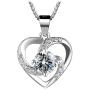 Nowonchic Sterling Silver Love Heart Pendant Necklace for Women, Jewelry for Women, 18'' + 2” inch