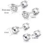 2 Pairs Stud Earrings Set,Hypoallergenic Double Round Cubic Zirconia 316L Stainless Steel Screw back Earrings for Men,Women,Boys & Girls 2 Pairs Stud Earrings Set,Hypoallergenic Double Round Cubic Zirconia 316L Stainless Steel Screw back Earrings for Men,Women,Boys & Girls