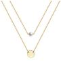 Ldurian Layered Necklace, Set of 2, Choker Chain with Coin Pendant, Layering Drop Lariat for Women, Dainty Minimalist Jewelry (14K Gold Plated)